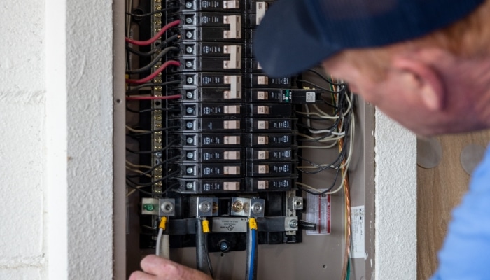 Technician And Electric Panel