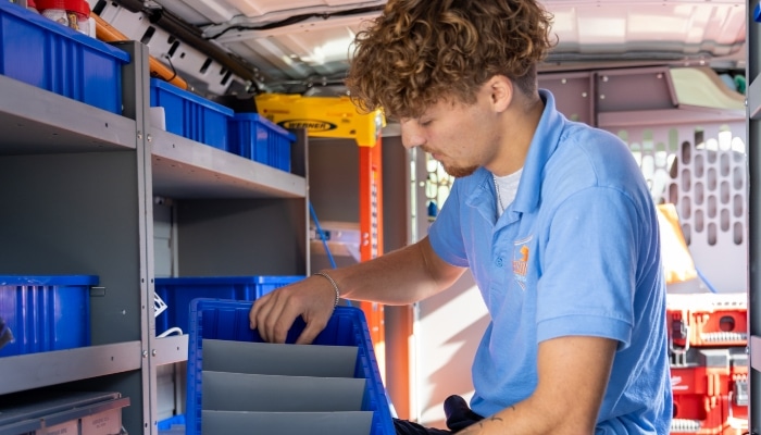 Technician In Stocked Van